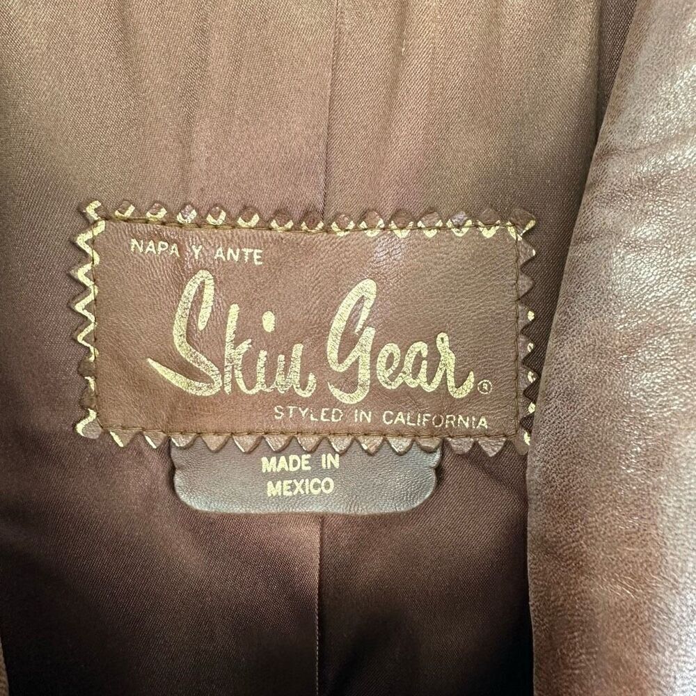 Skin Gear Napa Y Ante Vintage Women’s Supple Butter Soft Cognac Leather Trench C - Picture 2 of 10